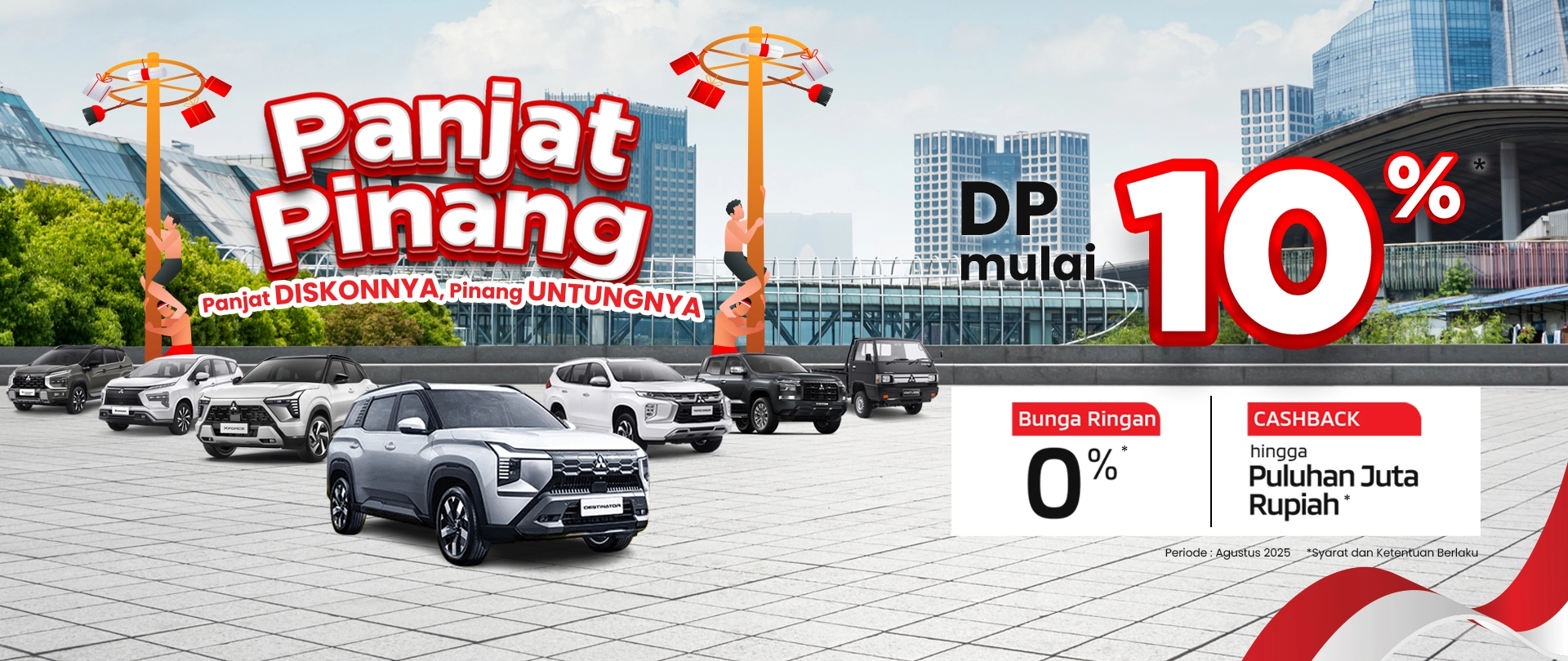 Promo Panjat Pinang Agustus 2025, Panjat Diskonnya, Pinang Untungnya - Promo Mitsubishi Motors Bulan Agustus 2025